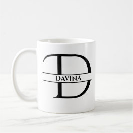 Taza De Café Letra inicial D elegante personalizada