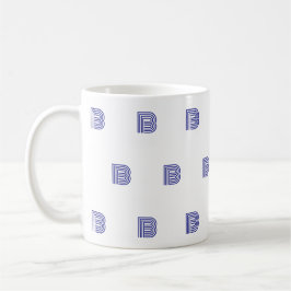 Taza De Café Letra Inicial de Monograma Patrón Simple Moderno A