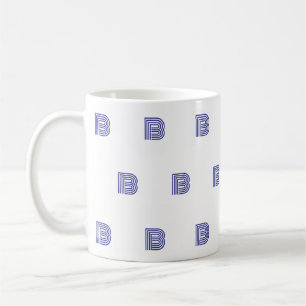 Taza De Café Letra Inicial de Monograma Patrón Simple Moderno A