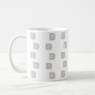 Taza De Café Letra Inicial de Monograma Patrón Simple Moderno G