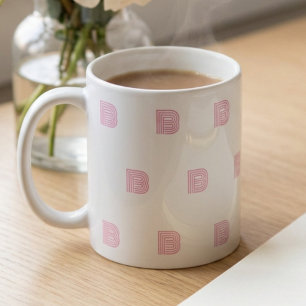 Taza De Café Letra Inicial de Monograma Patrón Simple Moderno R