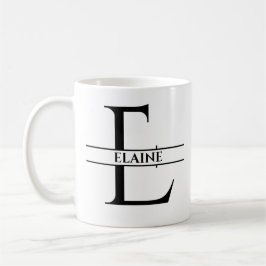 Taza De Café Letra inicial e elegante personalizada