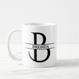 Taza De Café Letra inicial elegante personalizada B