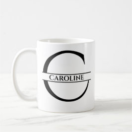 Taza De Café Letra inicial elegante personalizada C