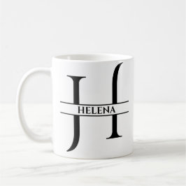 Taza De Café Letra inicial elegante personalizada H