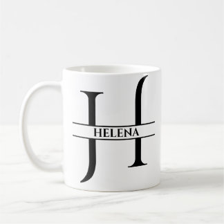 Taza De Café Letra inicial elegante personalizada H