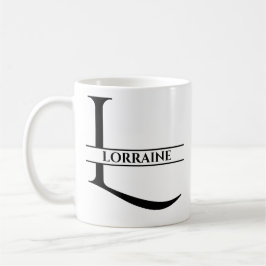 Taza De Café Letra inicial elegante personalizada L