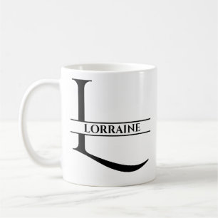 Taza De Café Letra inicial elegante personalizada L