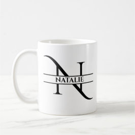 Taza De Café Letra inicial elegante personalizada N