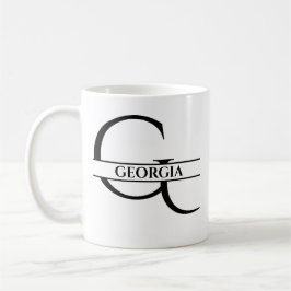 Taza De Café Letra inicial elegida personalizada G