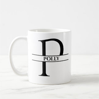 Taza De Café Letra inicial elegida personalizada P