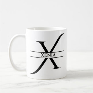 Taza De Café Letra inicial elegida personalizada X