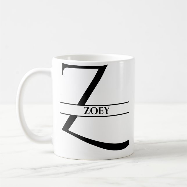 Taza De Café Letra inicial elegida personalizada Z (Izquierda)