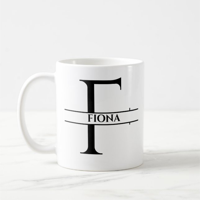 Taza De Café Letra inicial F elegida personalizada (Izquierda)