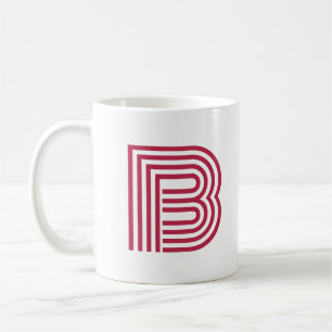 Taza De Café Letra inicial monograma moderno estilo simple