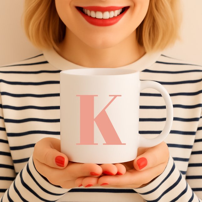 Taza De Café Letra inicial | Monograma Moderno y de moda (Subido por el creador)