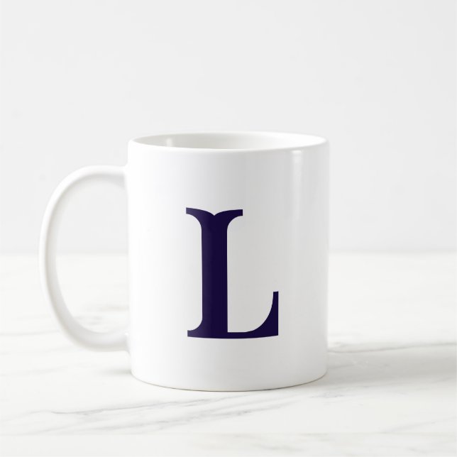 Taza De Café Letra inicial monogramada moderna letra elegante (Izquierda)