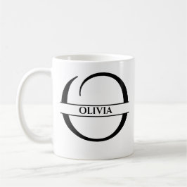 Taza De Café Letra inicial o elegante personalizada