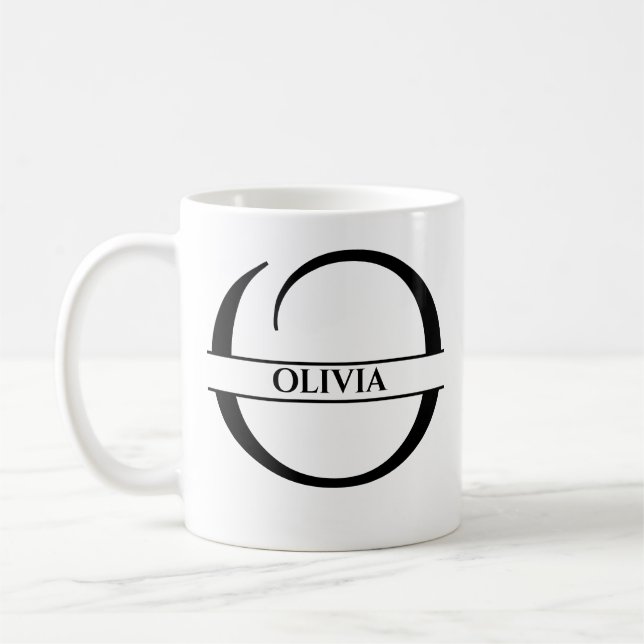Taza De Café Letra inicial o elegante personalizada (Izquierda)