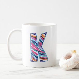 Taza De Café Letra K Colorida como en Kay