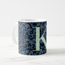 Taza De Café Letra K libertad azul y verde