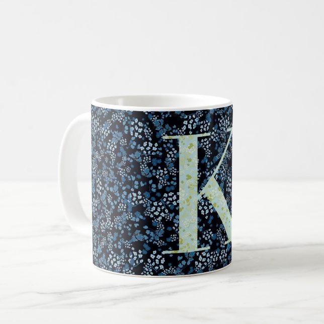 Taza De Café Letra K libertad azul y verde (Anverso izquierdo)