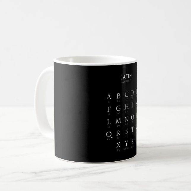 Taza De Café Letra latina alfabeta (Anverso izquierdo)