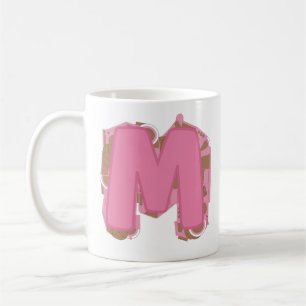 Taza de café letra M: inicial monograma