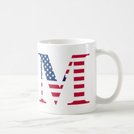 Taza De Café Letra M Mug Patriótico