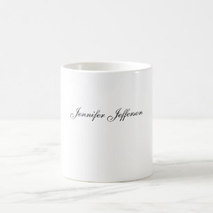 Taza De Café Letra manuscrita moderna elegante simple profesion