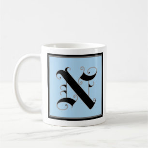 Taza De Café Letra mayúscula caligráfica N