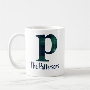 Taza De Café Letra Minúscula de Impresión a Cuadros p Inicial y