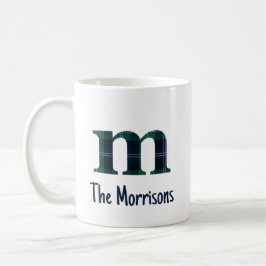 Taza De Café Letra Minúscula de Impresión de Cuadros m Inicial