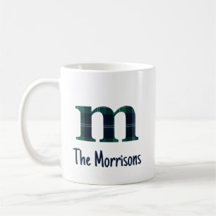 Taza De Café Letra Minúscula de Impresión de Cuadros m Inicial 