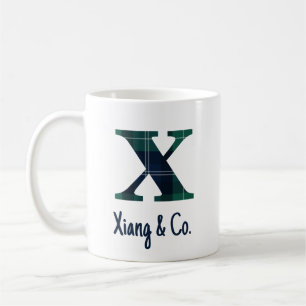 Taza De Café Letra Minúscula de Impresión de Cuadros x Inicial