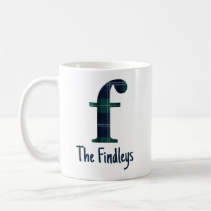 Taza De Café Letra Minúscula f Impresa en Cuadros y Nombre