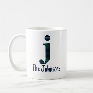 Taza De Café Letra Minúscula 'j' Inicial y Nombre en Estampado 