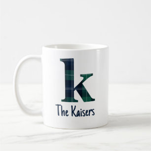 Taza De Café Letra Minúscula k de Impresión de Cuadro Escocés e