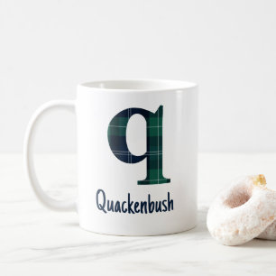 Taza De Café Letra Minúscula q de Estampado de Cuadros Inicial