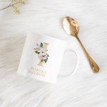 Taza De Café Letra moderna de color de agua dorado de la flor I<br><div class="desc">Letra moderna de color de agua dorado de la flor I | Monograma</div>