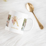 Taza De Café Letra moderna de flor de oro K | Dos monografías f<br><div class="desc">Letra moderna de flor de oro K | Dos monografías fotográficas</div>
