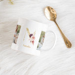 Taza De Café Letra moderna de flor de oro N | Dos monografías f<br><div class="desc">Letra moderna de flor de oro N | Dos monografías fotográficas</div>