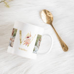 Taza De Café Letra moderna de flores de oro W | Dos monografías<br><div class="desc">Letra moderna de flores de oro W | Dos monografías fotográficas</div>