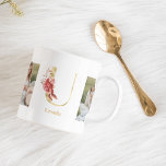 Taza De Café Letra moderna U de flor de oro | Dos monografías f<br><div class="desc">Letra moderna U de flor de oro | Dos monografías fotográficas</div>