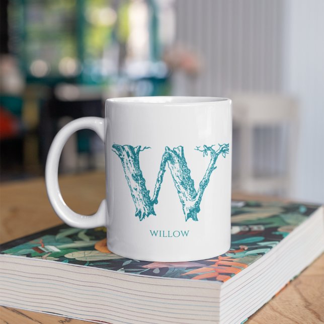 Taza De Café Letra moderna W nombre de monograma (Subido por el creador)