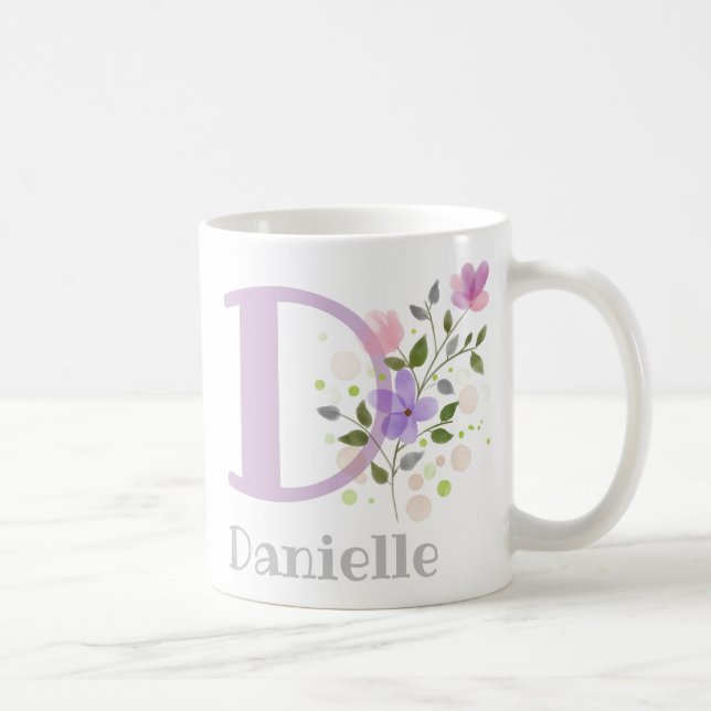 Taza De Café Letra monográfica D y nombre cristiano (Derecha)