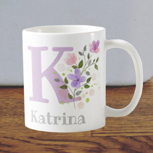 Taza De Café Letra monográfica K y nombre cristiano