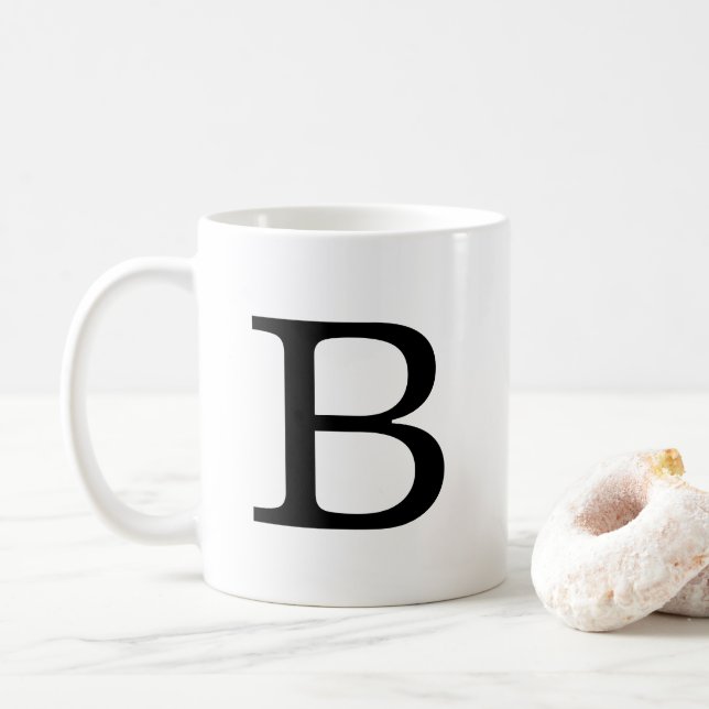 Taza De Café Letra monograma B Classic Mug, 11 oz (Con donut)