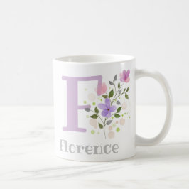 Taza De Café Letra Monograma F y Nombre Cristiano