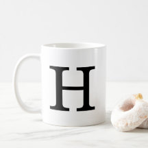 Letra monograma H Classic Mug, 11 oz